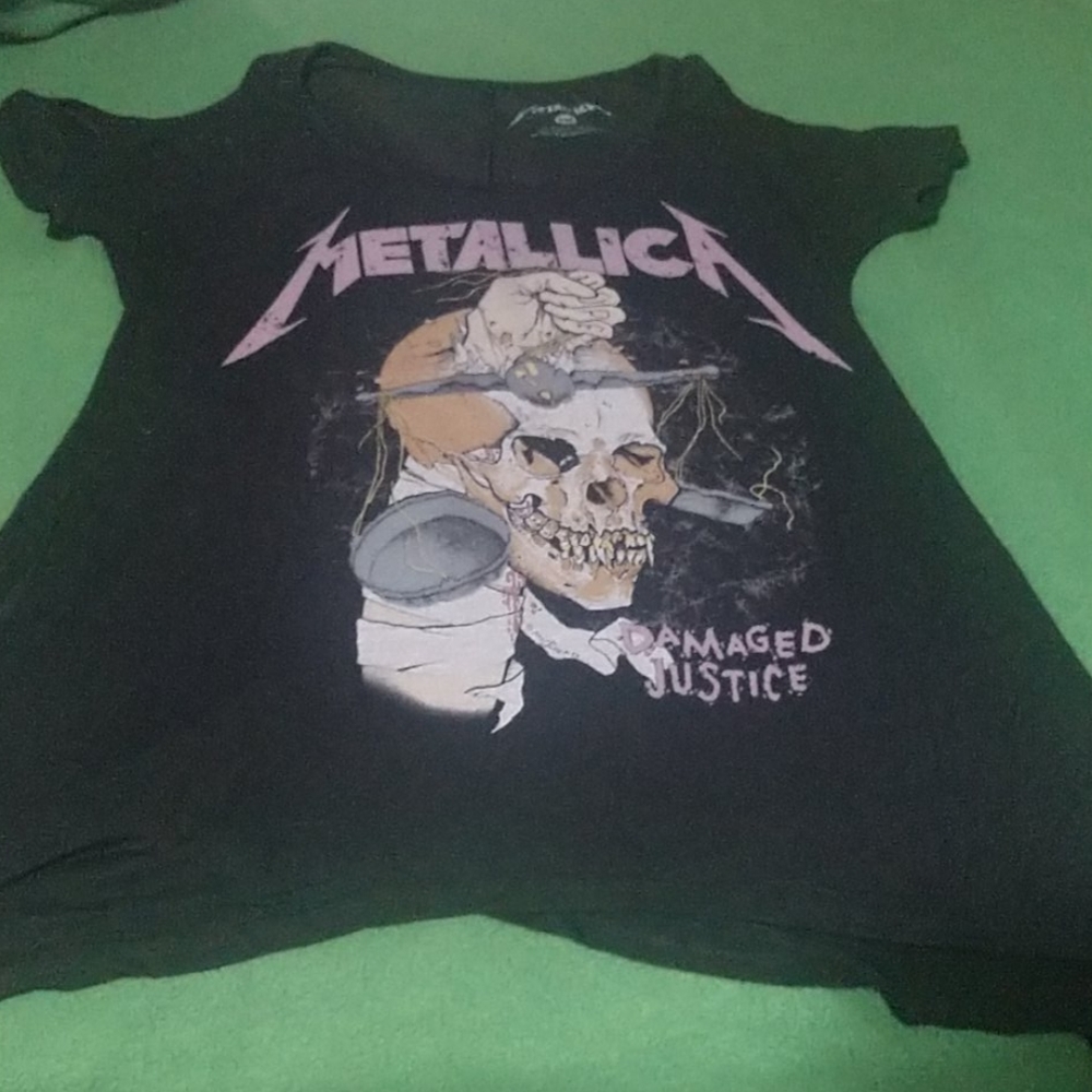 Metallica Cold Shoulder Top